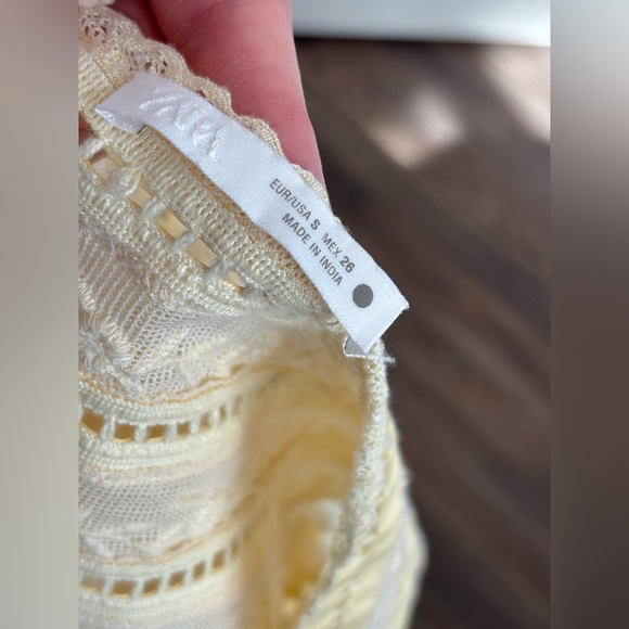 Zara ZW Collection embroidered pleated maxi dress butter yellow - Picture 15 of 16